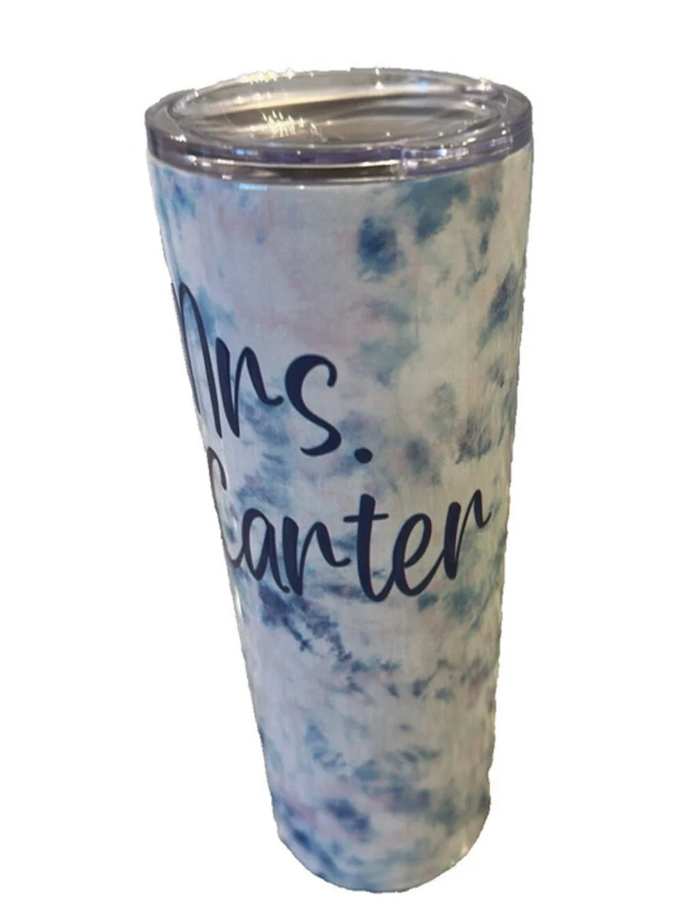 Personalized “Mrs. McCarter” Tumbler | Lala Confetti 20 oz Gift Set NWT w/ Straw